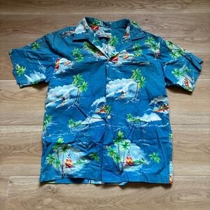 Vintage Shoreline Hawaii Made in Hawaii Aloha Shirt Button Up L (Men’s Large)